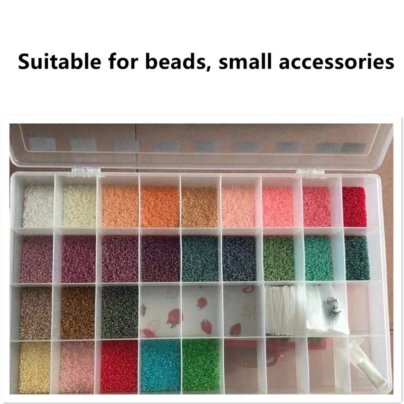 Feadily 3PCS 36 Grids Large Plastic Organizer Box with Dividers, Compartment Organizer Box for Nail Accessories/Screw/Sewing Arts and Oil Paint, Bead Storage Containers 14.9 Inch x 9.2 Inch x 1.9 Inch (Clear) - Image 3